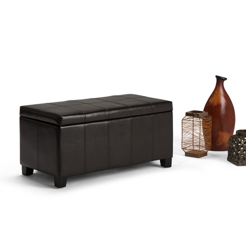 WYNDENHALL Lancaster 36 inch Wide Contemporary Rectangle Storage Ottoman - Distressed Brown