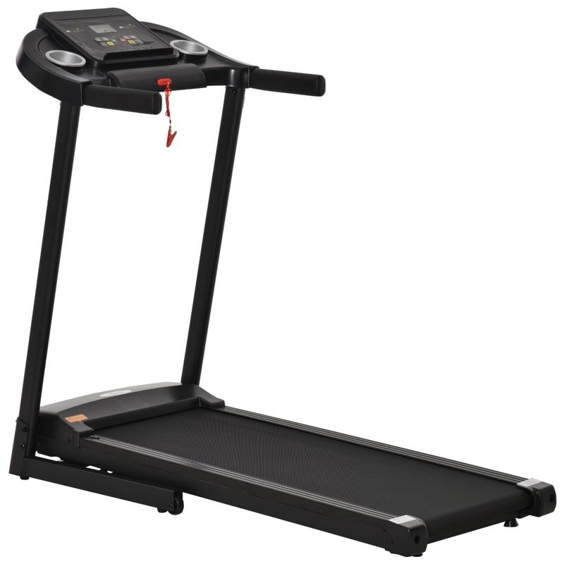 Soozier Treadmill Machine Electric Motorised Folding Running Machine 12 Preset Programs w/ LED Display for Home Gym Black - Black