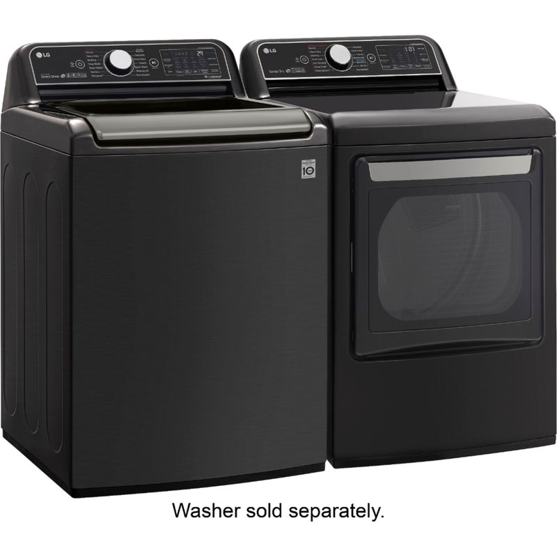 Alt View Zoom 13. LG - 7.3 Cu. Ft. Smart Gas Dryer with Steam and Sensor Dry - Black steel