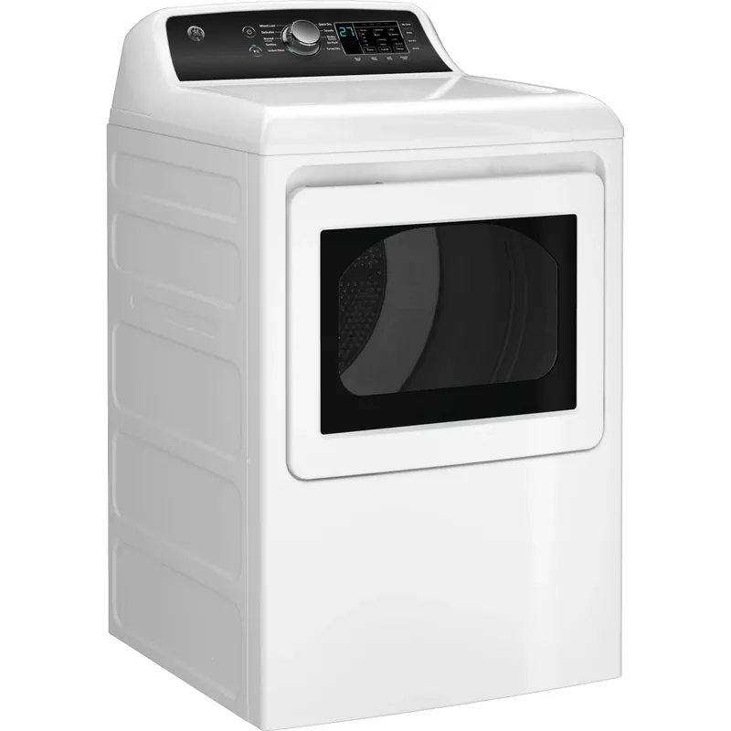 GE - 7.4 Cu. Ft. Front Load Electric  Dryer with Sensor Dry - White on White