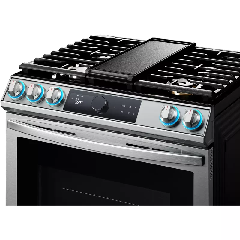 Samsung 6.0-Cu. Ft. Slide-In Front Control Gas Range with Smart Dial and Air Fry, Stainless Steel