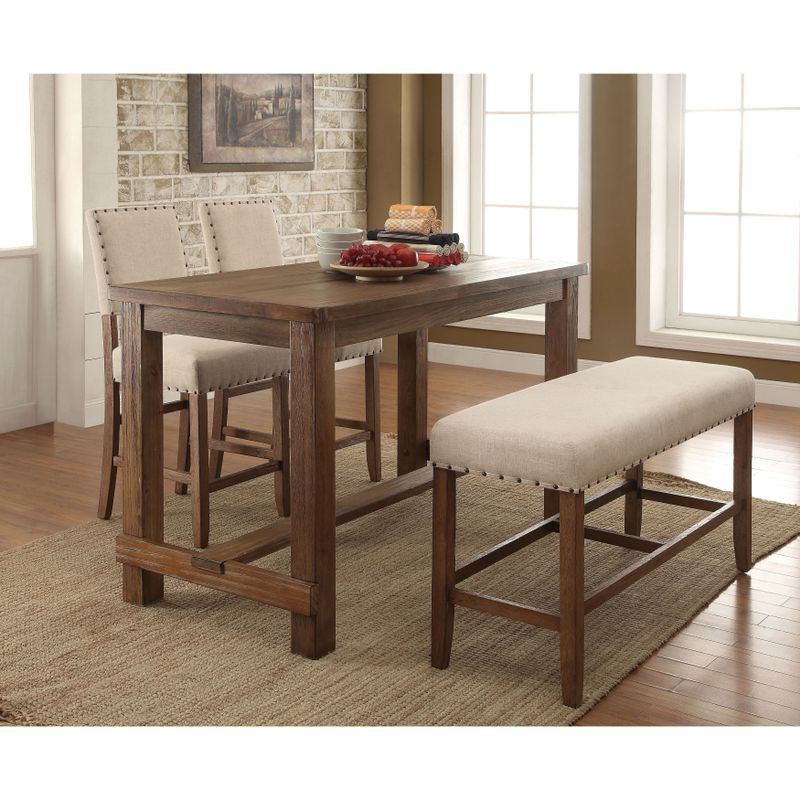 Furniture of America Telara Contemporary Natural Counter Height Dining Bench - Natural tone