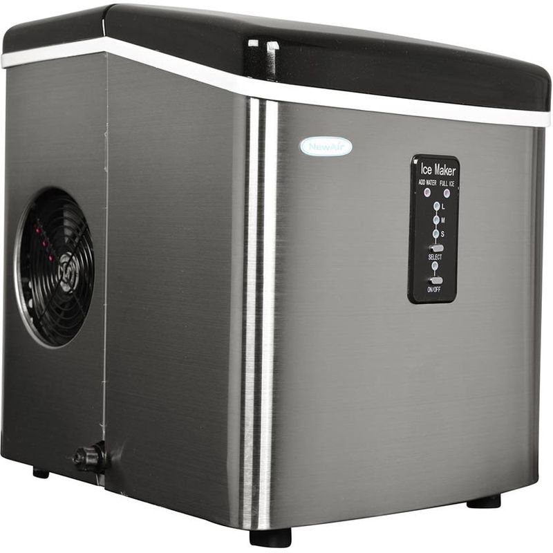 NewAir Appliances Stainless-Steel Portable Ice Maker - Make 28 pounds of ice per day