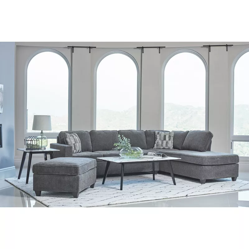 Mccord 2-piece Cushion Back Sectional Dark Grey