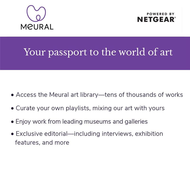 Meural Canvas Annual Membership Card for Digital Picture Frame Art