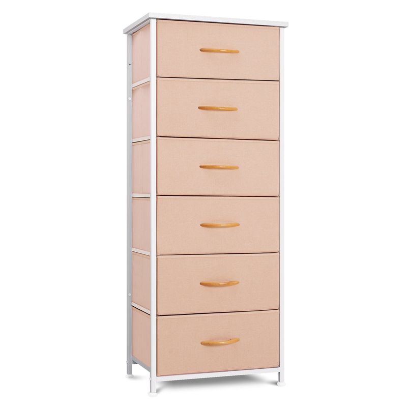 VredHom 6 Drawers Vertical Dresser Storage Tower - Pink - 6-drawer