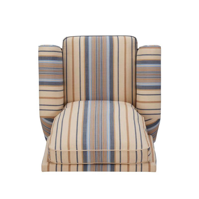 Copper Grove Lassen Blue Stripe Push Back Recliner Chair - Blue Stripe