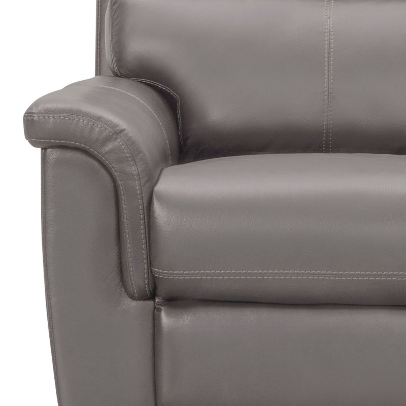 Abbyson Wellington Top Grain Leather Reclining Sofa - Grey
