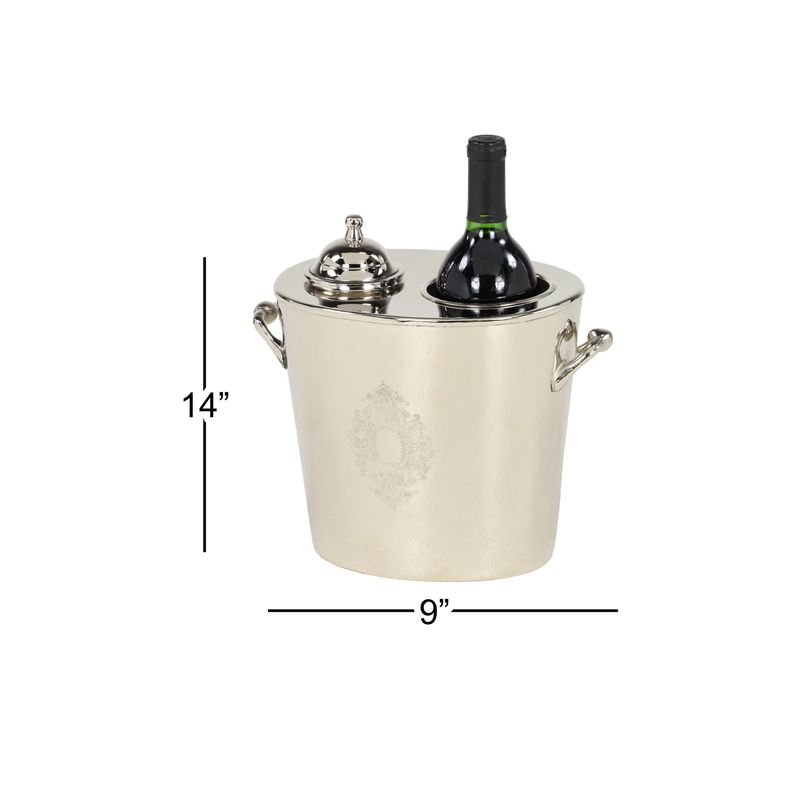 Silver Stainless Steel Traditional Wine Holder - 11 x 7 x 10