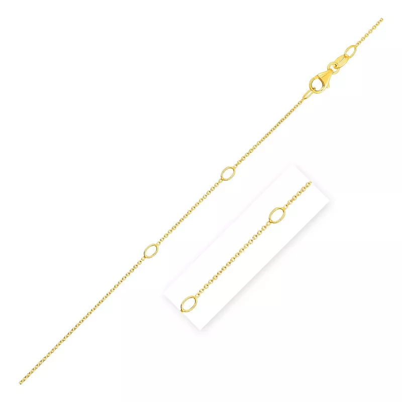 Adjustable Cable Chain in 14k Yellow Gold (1.0mm) (18 Inch)