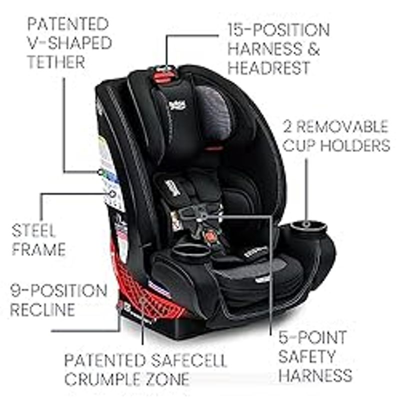 Britax One4Life Convertible Car Seat, 10 Years of Use from 5 to 120 Pounds, Converts from Rear-Facing Infant Car Seat to Forward-Facing...