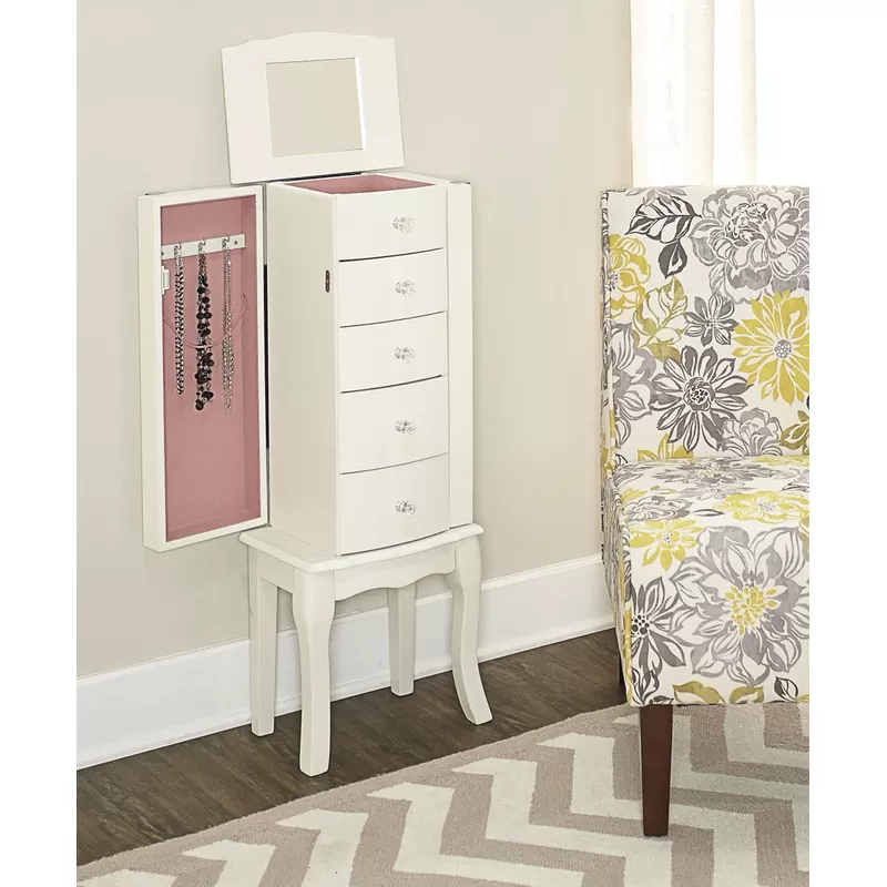 Felicity Jewelry Armoire White