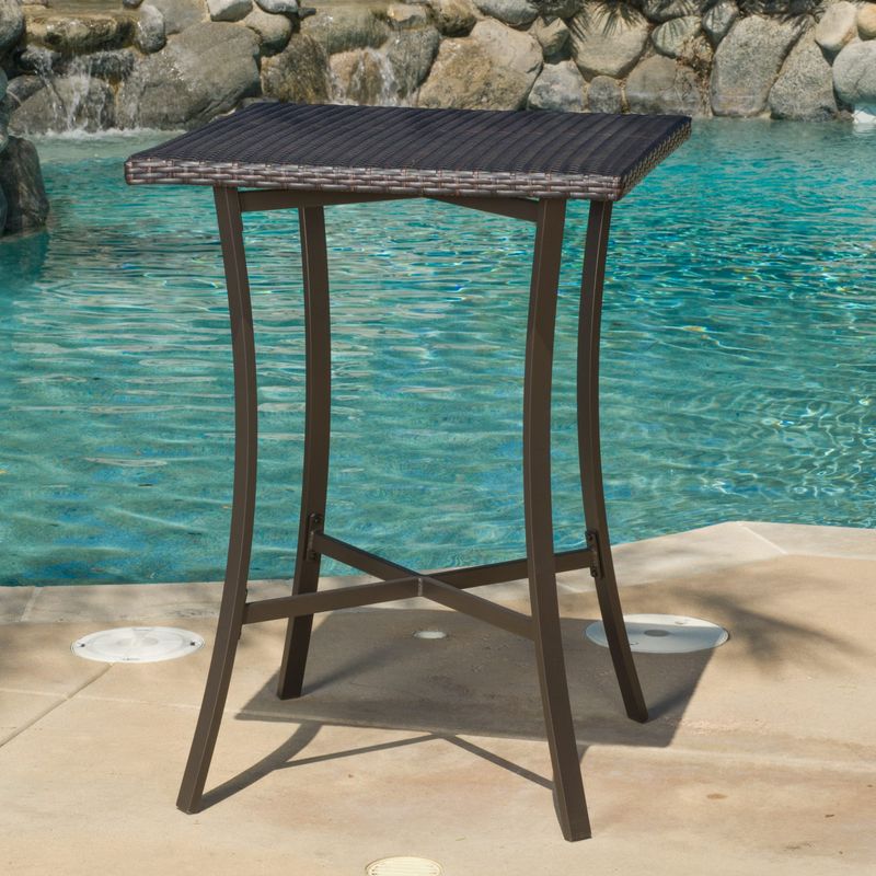 Riga Outdoor Wicker Bar Table (Only) by Christopher Knight Home - Brown