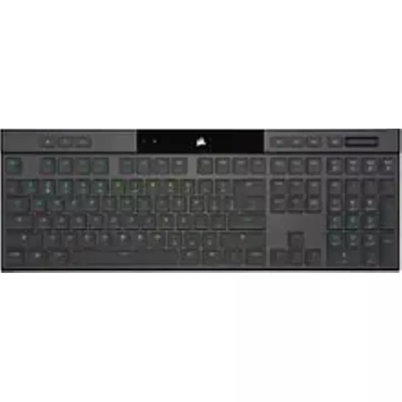 Corsair K100 AIR Wireless RGB Mechanical Gaming Keyboard - Ultra-Thin, Sub-1ms Slipstream Wireless, Low-Latency Bluetooth, Cherry MX Ultra Low Profile Keyswitches - NA Layout, QWERTY - Black