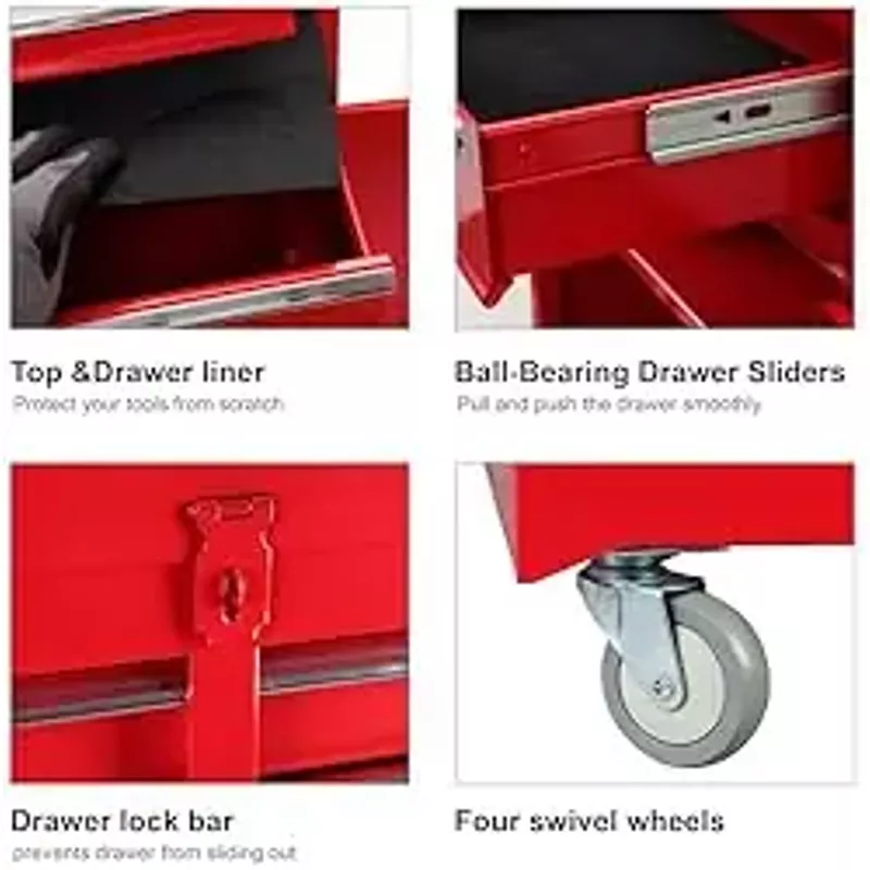 BIG RED Tool Box Portable Toolbox, 11" x 20.3" x 40.4"