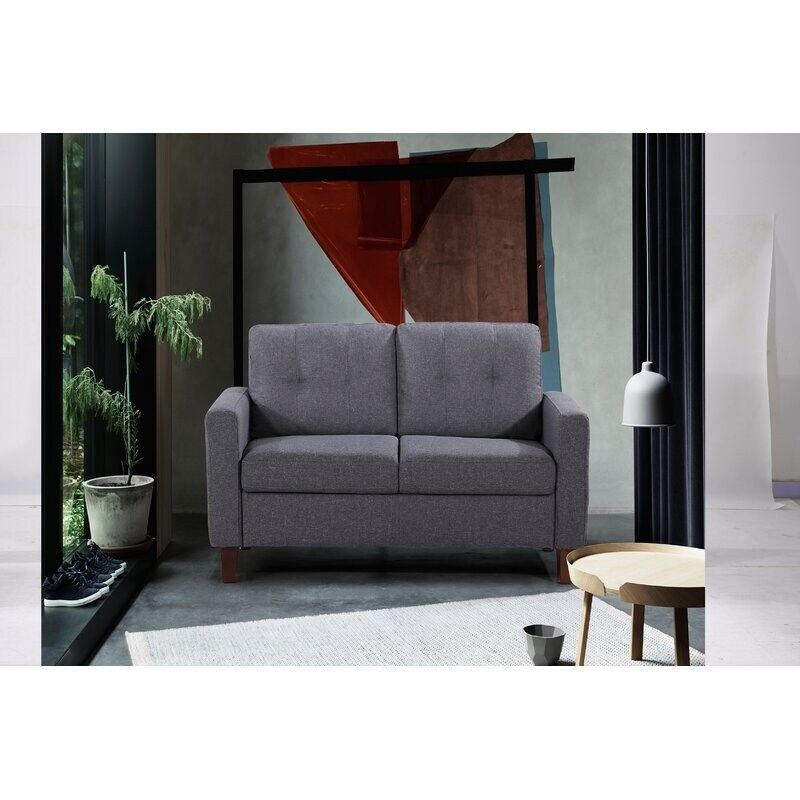 Gabrielo Mid-Century 2 Piece Standard Living Room Set - Dark Grey