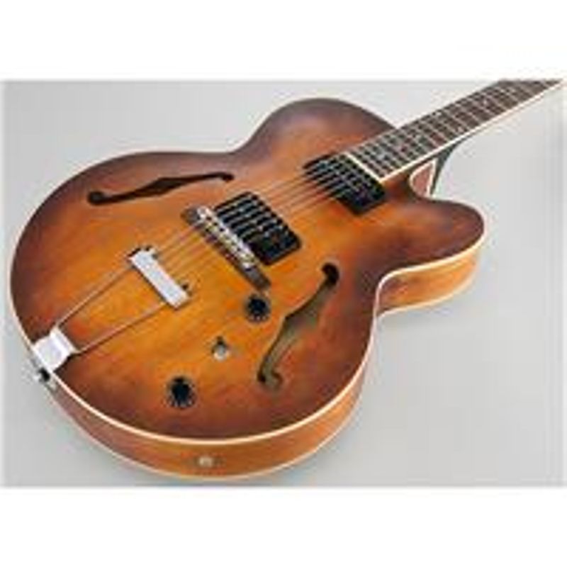 Ibanez Artcore Series AF55 Hollow-Body Electric Guitar, Bound Rosewood Fretboard, Tobacco Flat