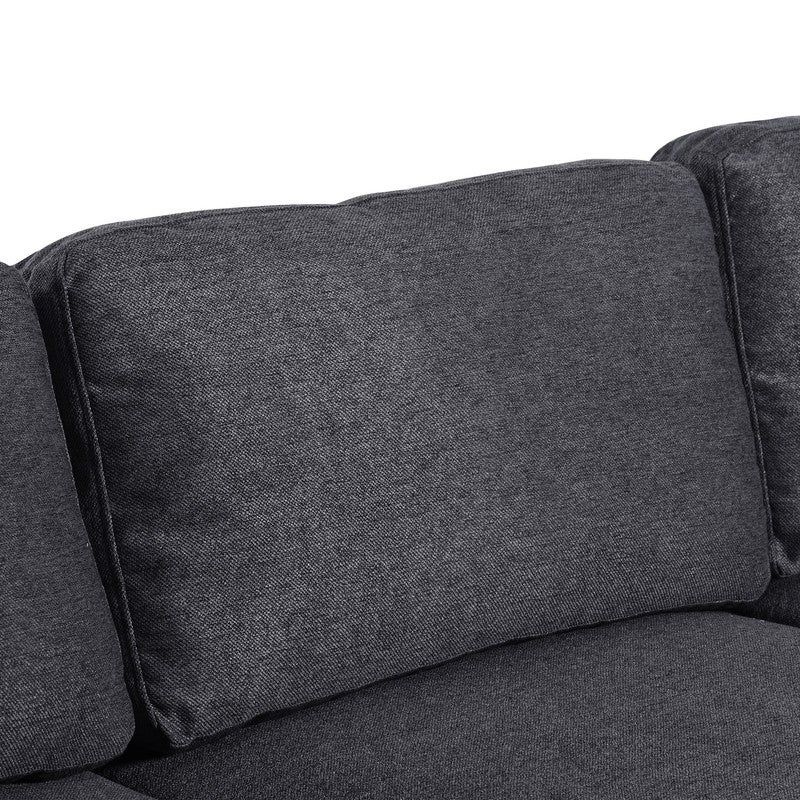 U-Shape Sectional Sofa, Double Extra Wide Chaise Lounge Couch - Grey