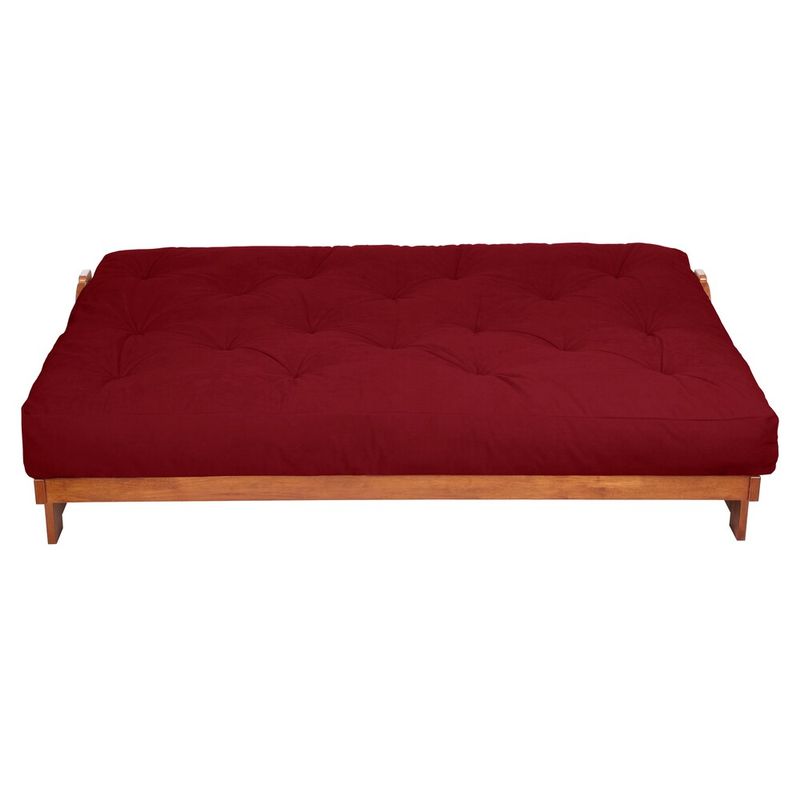 Gel Pocket Coil Full Size 10-inch Red Suede Futon Mattress - Red - Full