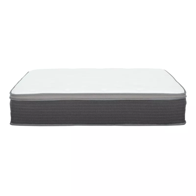 Carter Full Dark Grey Platform Bed with Equilibria 12 in. Pocket Spring Mattress