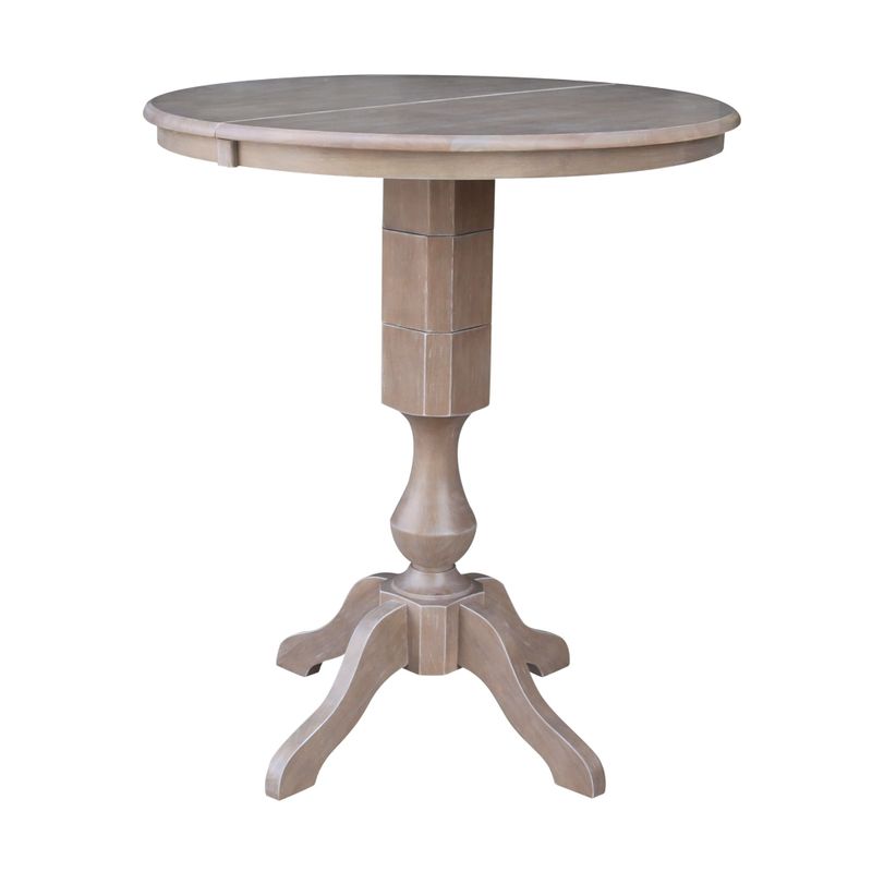 36" Extension Bar Height Table with Four Stools - Washed Gary Taupe