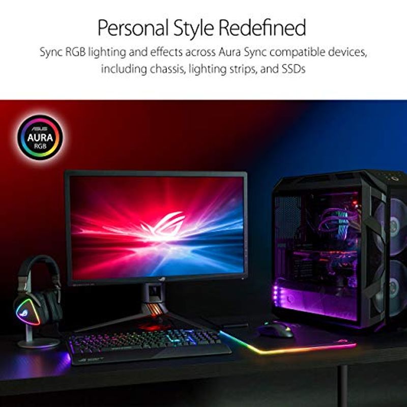 ASUS ROG Balteus Vertical Gaming Mouse Pad with Hard Micro-Textured Gaming Surface, USB Pass-Through, Aura Sync RGB Lighting and...