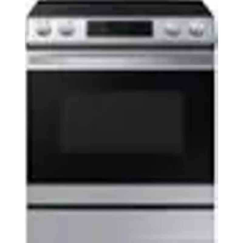 Samsung - 6.3 cu. ft. Front Control Slide-In Electric Convection Range with Air Fry & Wi-Fi, Fingerprint Resistant - Stainless Steel