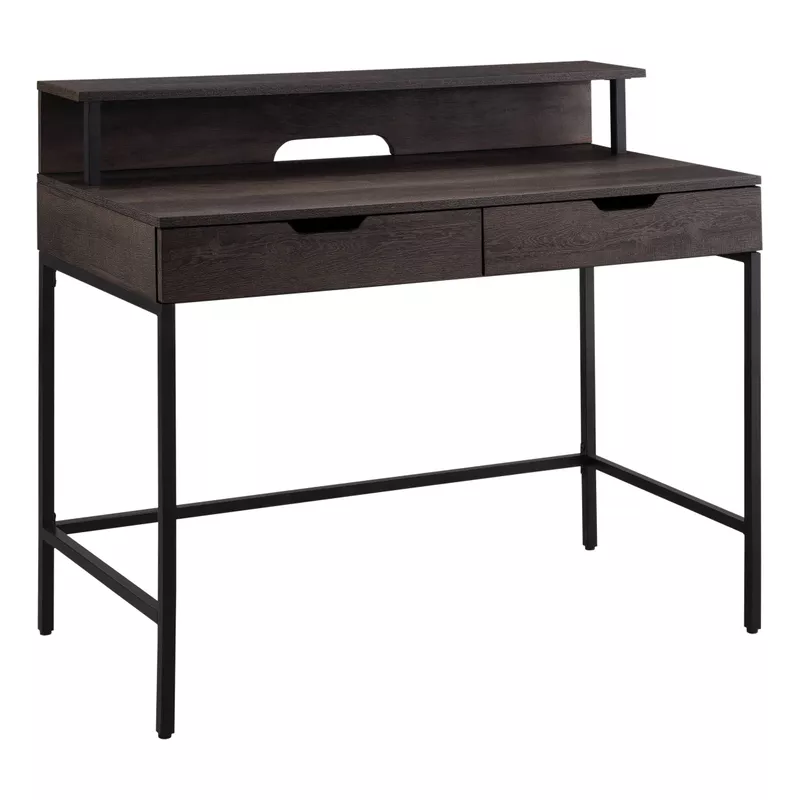 OSP Home Furnishings - Contempo 40" Desk with Shelf hutch - Brown