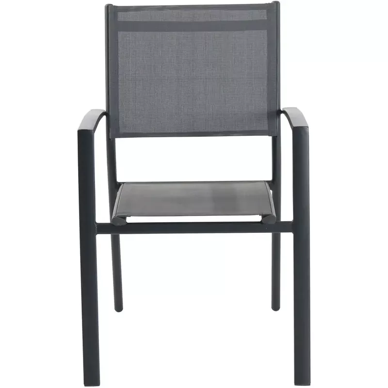 Naples 7pc: 6 Aluminum Sling Chairs, 63x35" Aluminum Slat Table