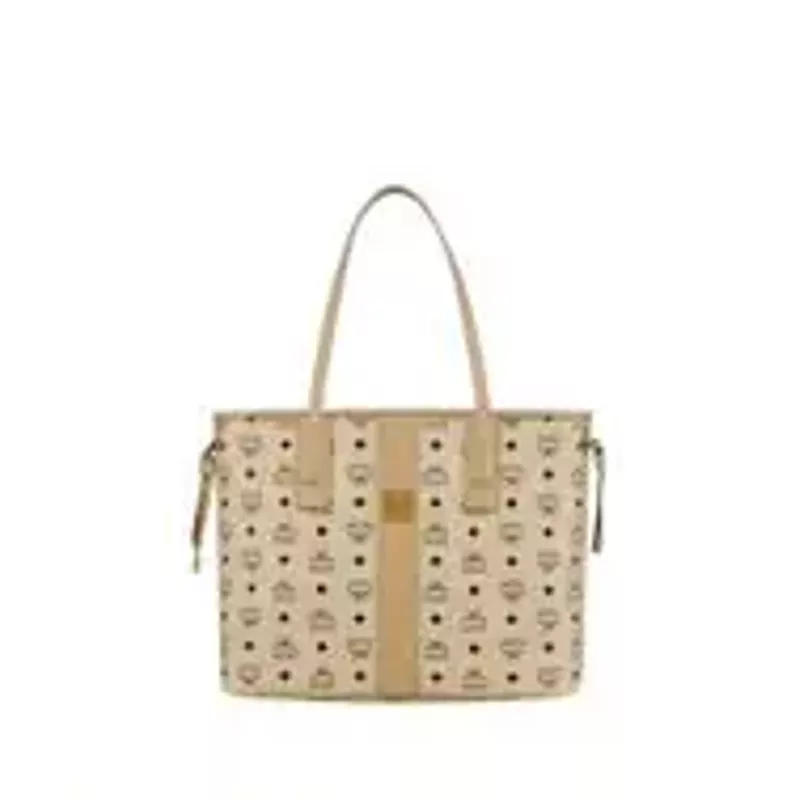 MCM Reversible Liz Shopper Bag in Visetos (Medium, Beige)