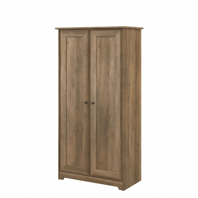 Cabot Espresso Oak Tall Storage Cabinet with Doors - Linen White Oak