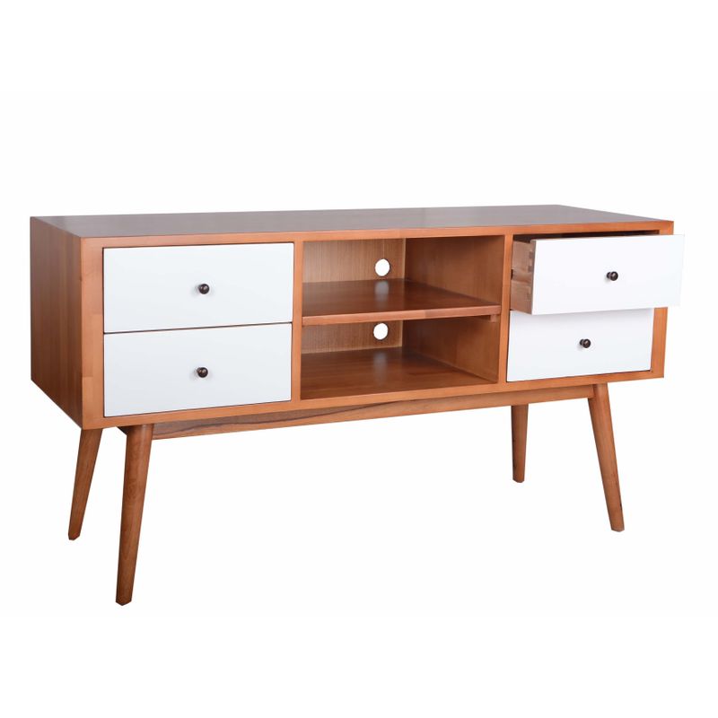 Porthos Home Gwendolyn Mid Century Media Console - Natural