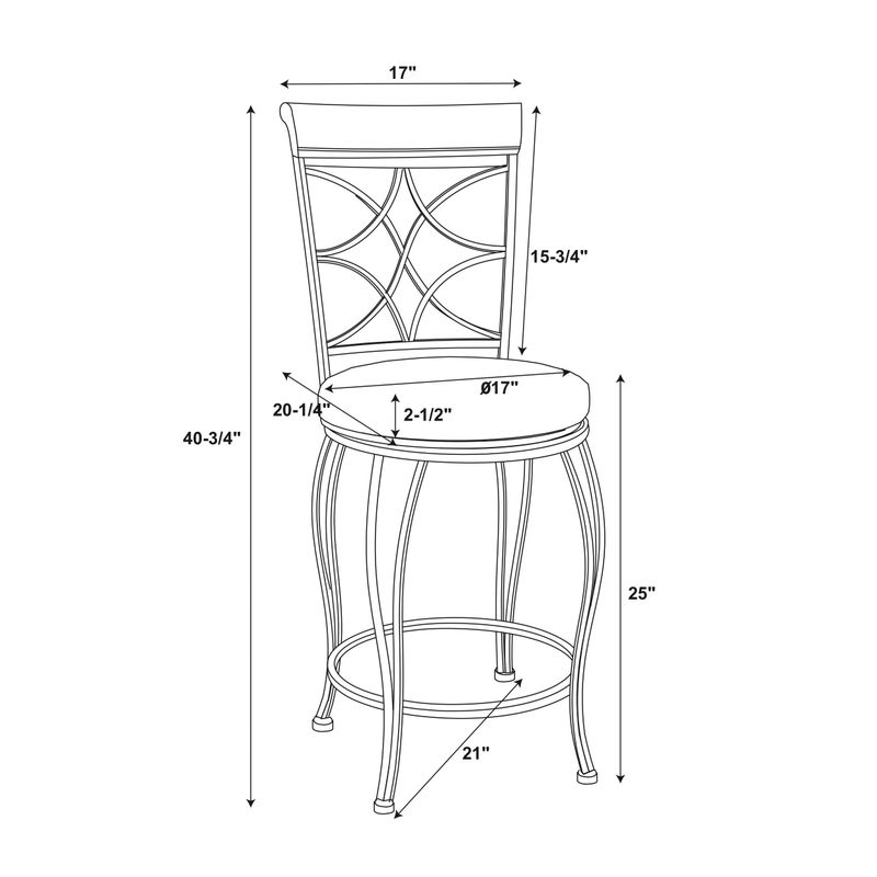 Linon Winding Trails Counter Stool, Metal & Wood - Curves Counter Bar Stool