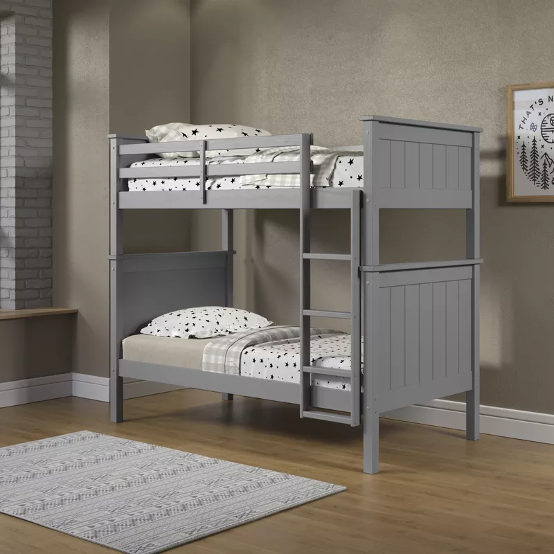 Pierlet Twin Over Twin Bunk Bed Gray