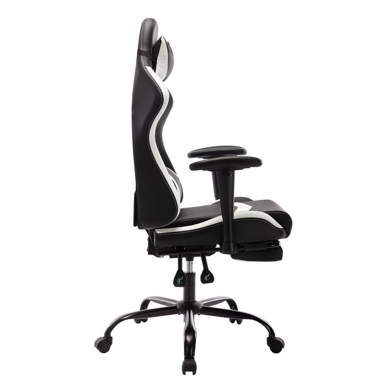 Furniture of America Stefan Two-toned Reclining Gaming Chair - White/Black