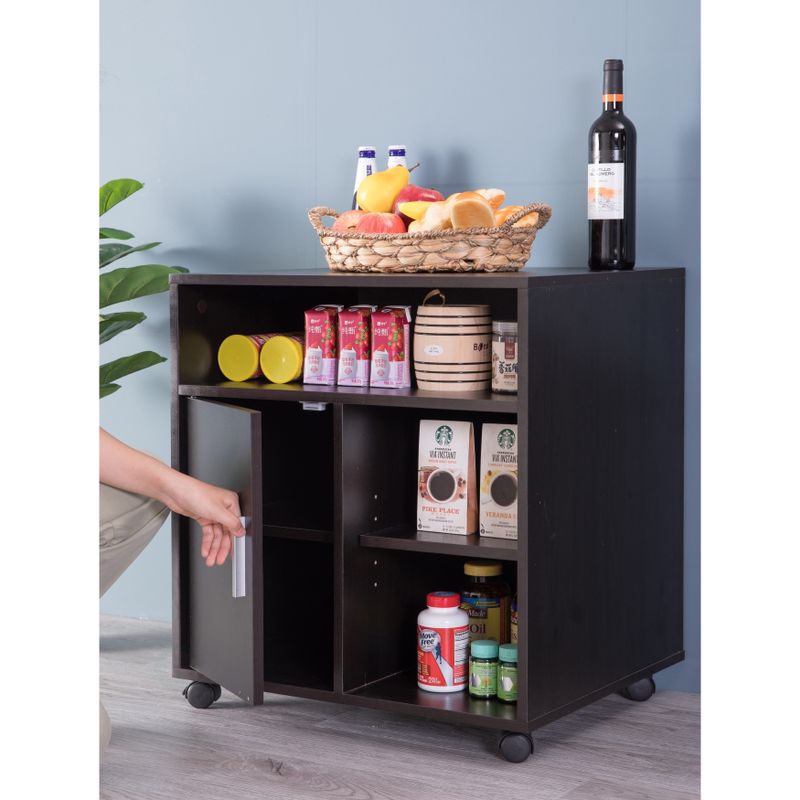 Printer Kitchen Office Storage Stand With Casters - Black
