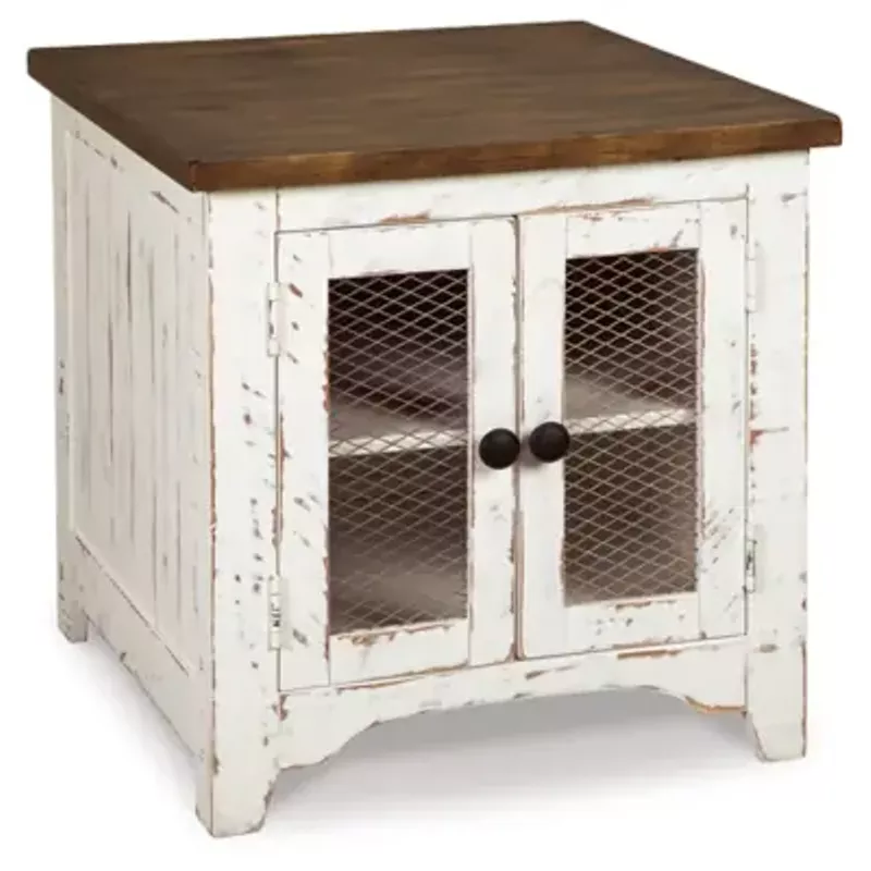 White/Brown Wystfield Rectangular End Table