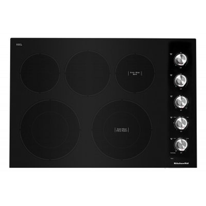 Kitchenaid Ada 30" Black Electric Cooktop With 5 Elements And Knob Controls