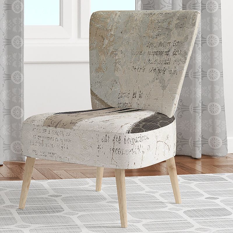 Designart 'French Bird Flea Market' Upholstered Farmhouse Accent Chair - Slipper Chair