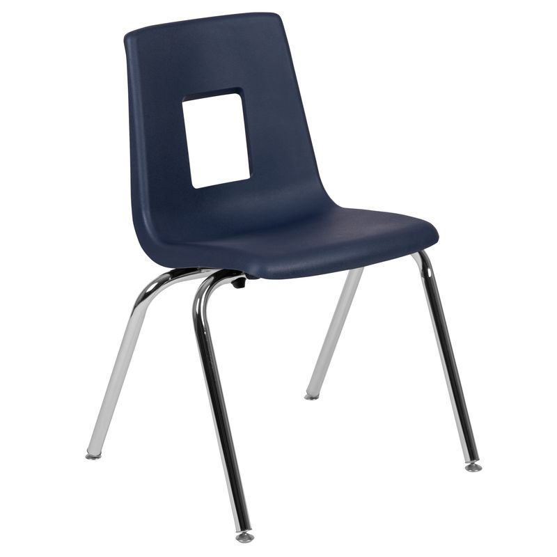 Advantage Student Stack School Chair - 18-inch - Navy