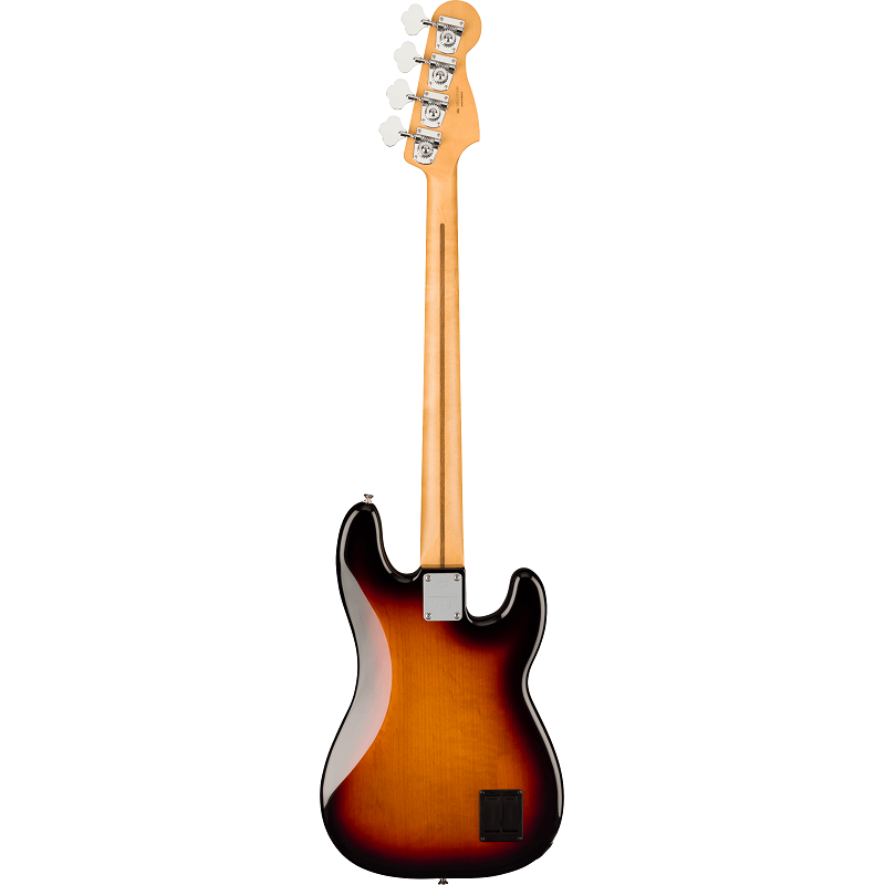 Fender Player Plus Precision Electric Bass. Left-Hand, Pau Ferro Fingerboard, 3-Color Sunburst