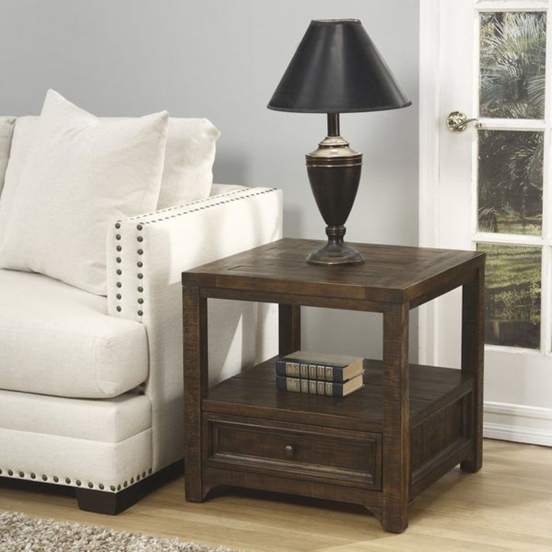 Rent to own Carbon Loft Helcar Solid Wood End Table 24" x 24" x 24