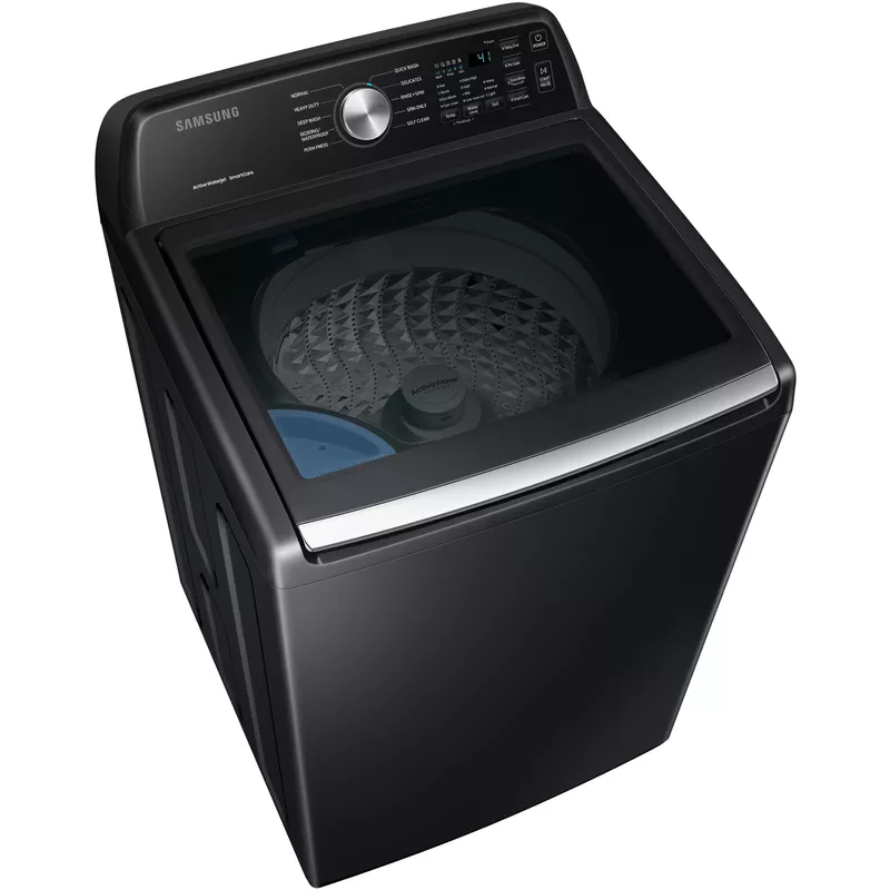 Samsung 4.4-Cu. Ft. Top Load Washer with ActiveWave Agitator and Active WaterJet, Brushed Black