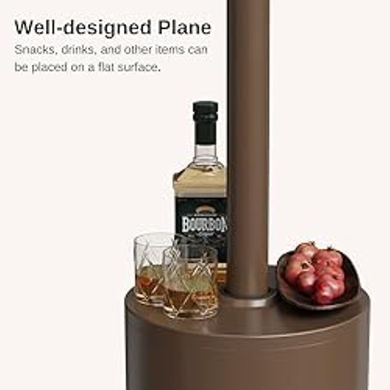EAST OAK 48,000 BTU Patio Heater for Outdoor Use With Round Table Design, Double-Layer Stainless Steel Burner and Wheels, Outdoor Patio...