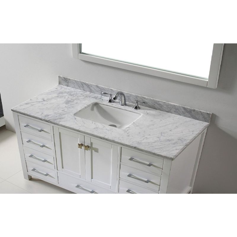 Eviva Aberdeen 60-inch Transitional White Single Bathroom Vanity
