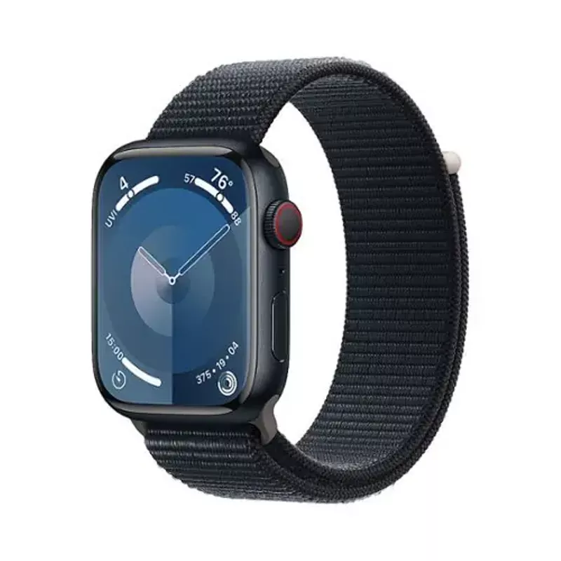 Apple Watch Series 9 (GPS + Cellular) 45mm Midnight Aluminum Case with Midnight Sport Loop - Midnight