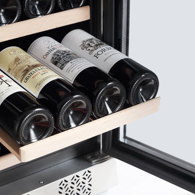 Empava 15 in. Dual Zone 29-Bottle Built-In and Freestanding Wine Cooler in Stainless Steel - Stainless Steel