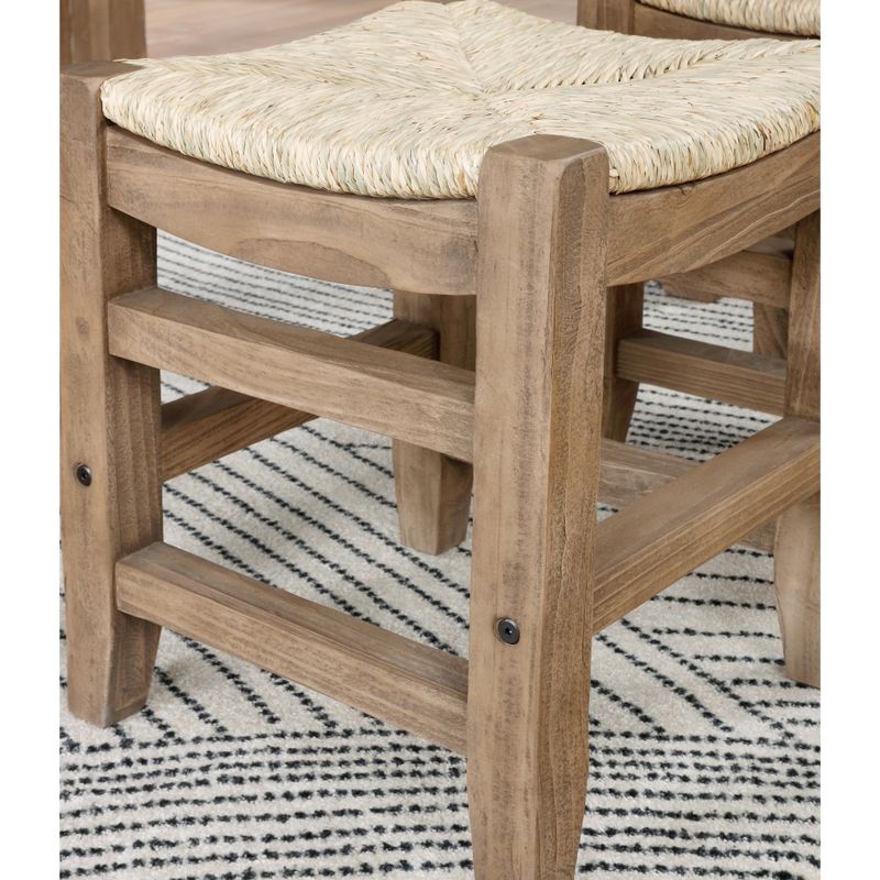 The Gray Barn Enchanted Acre 18-inch Wood Stools with Rush Seats (Set of 2) - Short - Set of 2