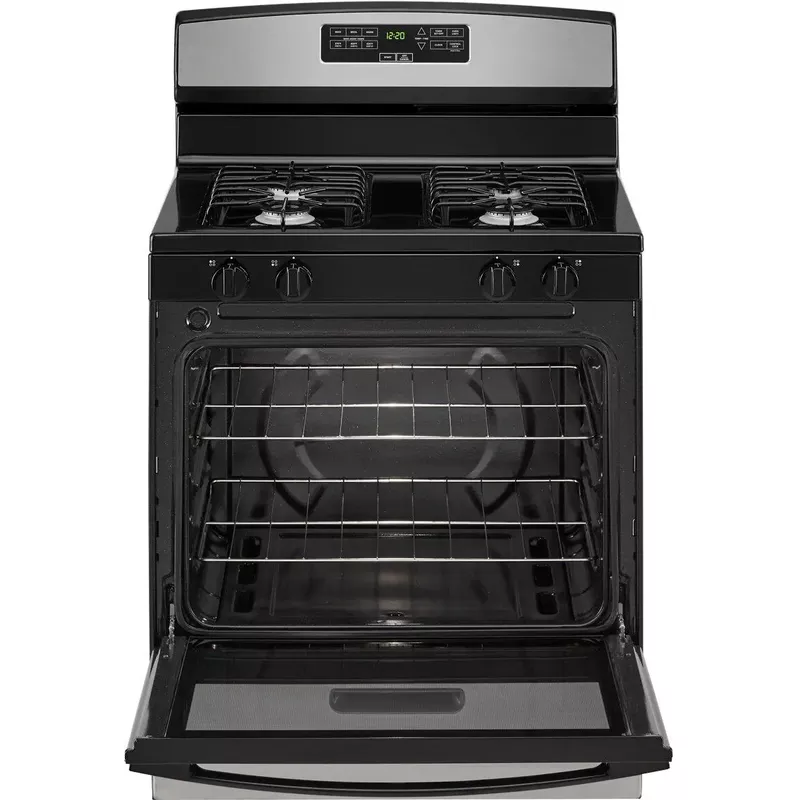 Amana - 5.1 Cu. Ft. Freestanding Gas Range with Bake Assist Temps - Stainless Steel