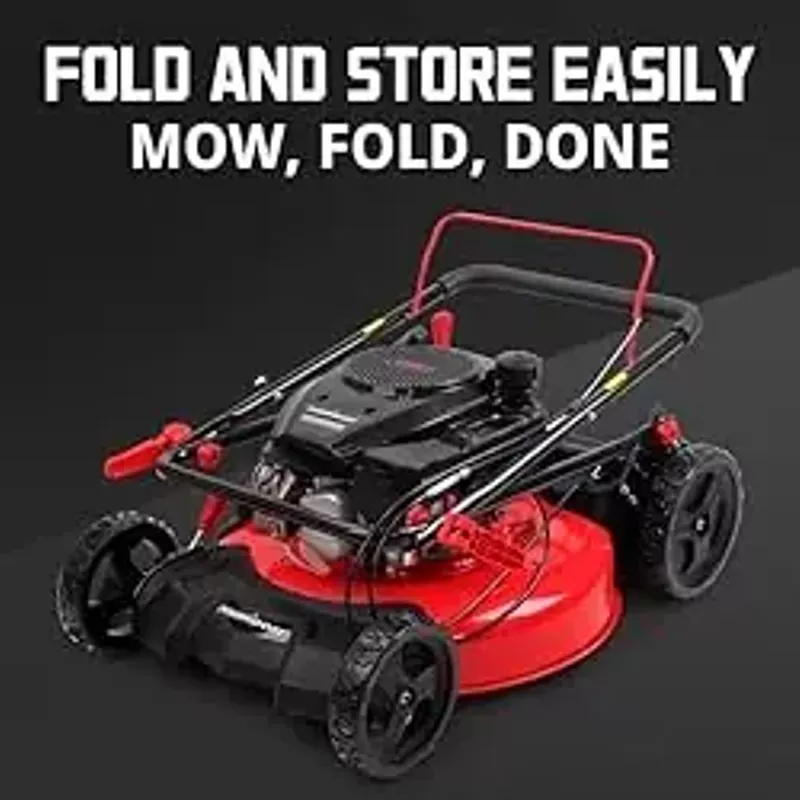 PowerSmart Gas Push Lawn Mower 21in. 144cc 4-Cycle Engine 3-in-1 Mulch, Bag, Side Discharge, 6-Position Height Adjustment